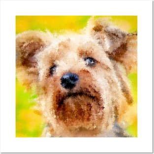 Painting-like Yorkie looking at you Posters and Art